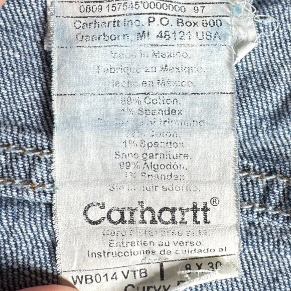 Carhartt Curvy Fit Bootcut Jeans Women’s Size 8x30 Blue Denim Mid Rise - Picture 4 of 13